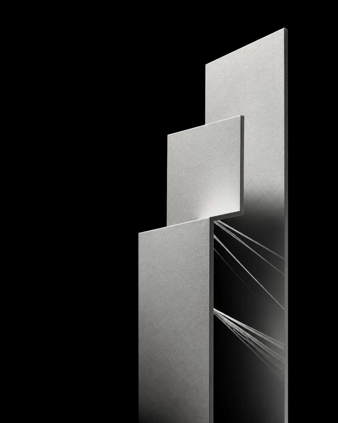 Abstract monochrome geometry representing AI search visibility