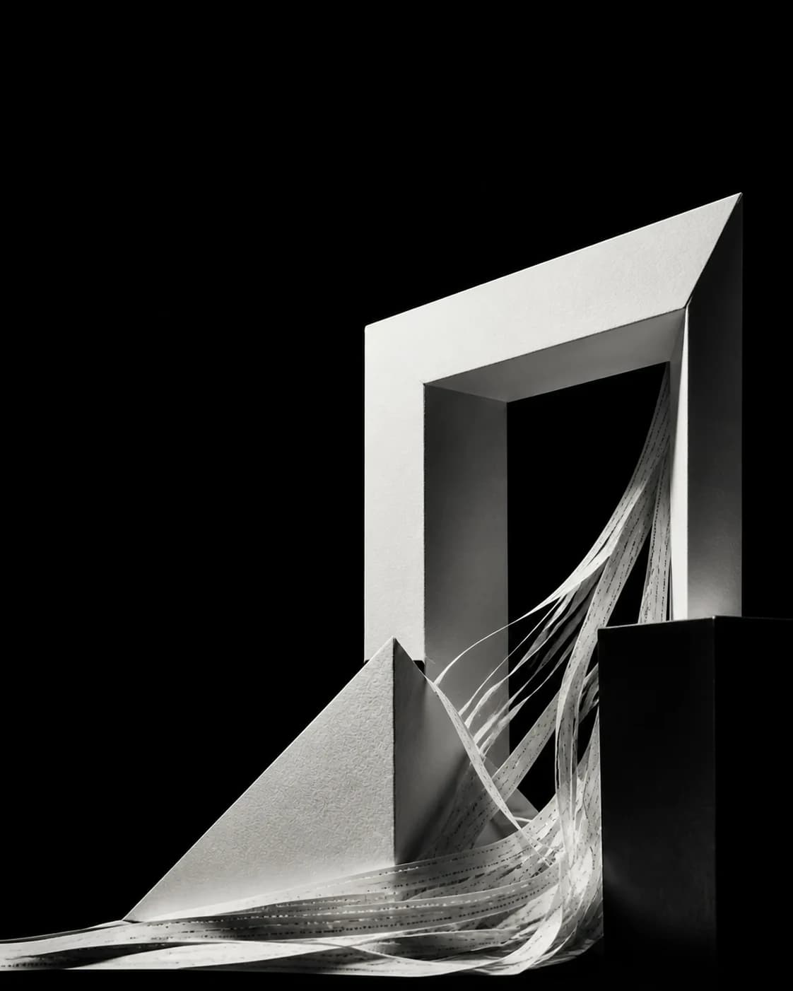 Abstract monochrome geometry representing AI search visibility