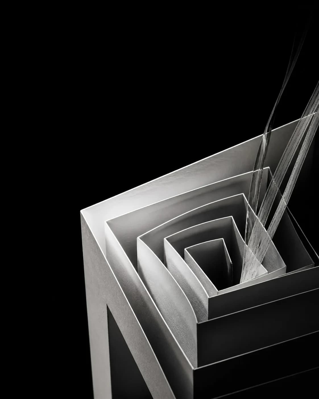 Abstract monochrome geometry representing AI search visibility
